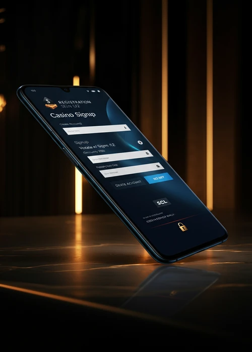 Screenshot of Red Stag Casino's easy registration form on a mobile device, showing secure data input fields and a vibrant casino theme.